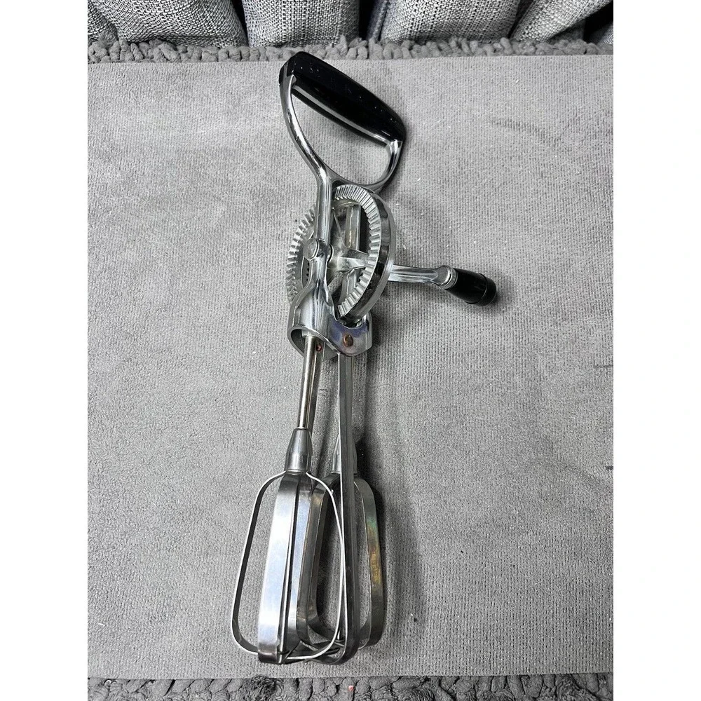 Vintage 50s Oekcoo Manual Hand Held Mixer Beater Stainless Steel USA